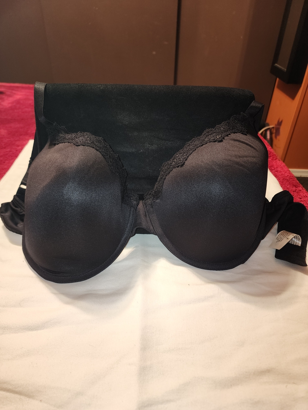 Fruit of the Loom Black Lace Trim Underwire Bra